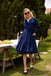 MARINEBLAUER LANGER SWING SAMTKLEID