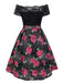 1950ER SPITZE SCHUTERFREI PATCHWORK SWING KLEID