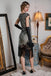 HELLGRAU 1920ER PAILLETTEN FRANSEN FLAPPER KLEID