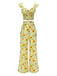 2PCS 1950er Sonnenblume Crop Top & Hose