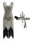 2PCS Top Seller Champagne 1920er Kleid & Stirnband