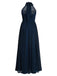 ÄRMELLOSES CHIFFON-FESTES VINTAGE-KLEID