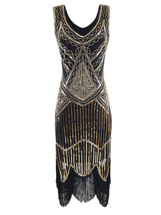 GOLD 1920ER PAILLETTEN FRANSEN FLAPPER KLEID