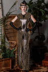 1920ER SCHWARZ PAILLETTEN MAXIKLEID