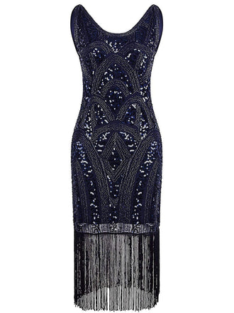 1920ER FRANSEN PERLEN PAILLETTEN KLEID