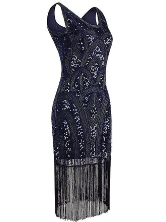 1920ER FRANSEN PERLEN PAILLETTEN KLEID