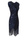 DUNKEL BLAU 1920ER FRANSEN GATSBY FLAPPER KLEID