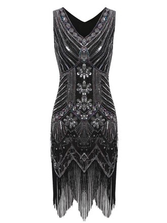 1920ER PAILLETTEN FRANSEN KLEID