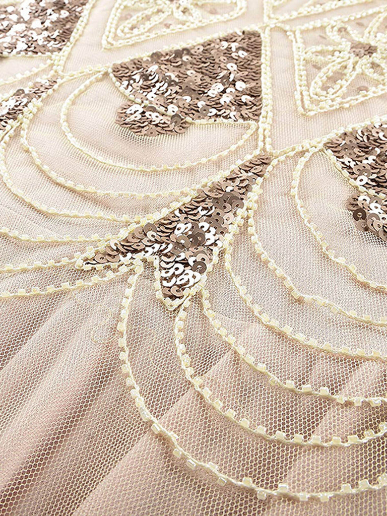 1920ER PAILLETTEN PERLEN VINTAGE ABENDKLEID