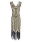 1920ER VINTAGE FRANSEN PAILLETTEN PARTY KLEID