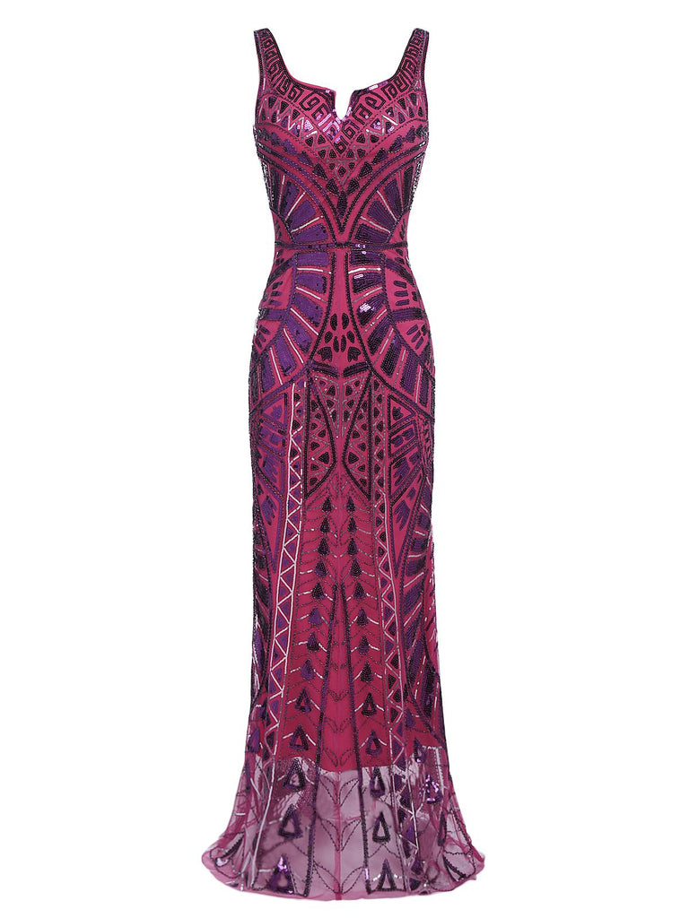 LILA 1920ER SPAGHETTI BLUMEN PARTY ABENDKLEID