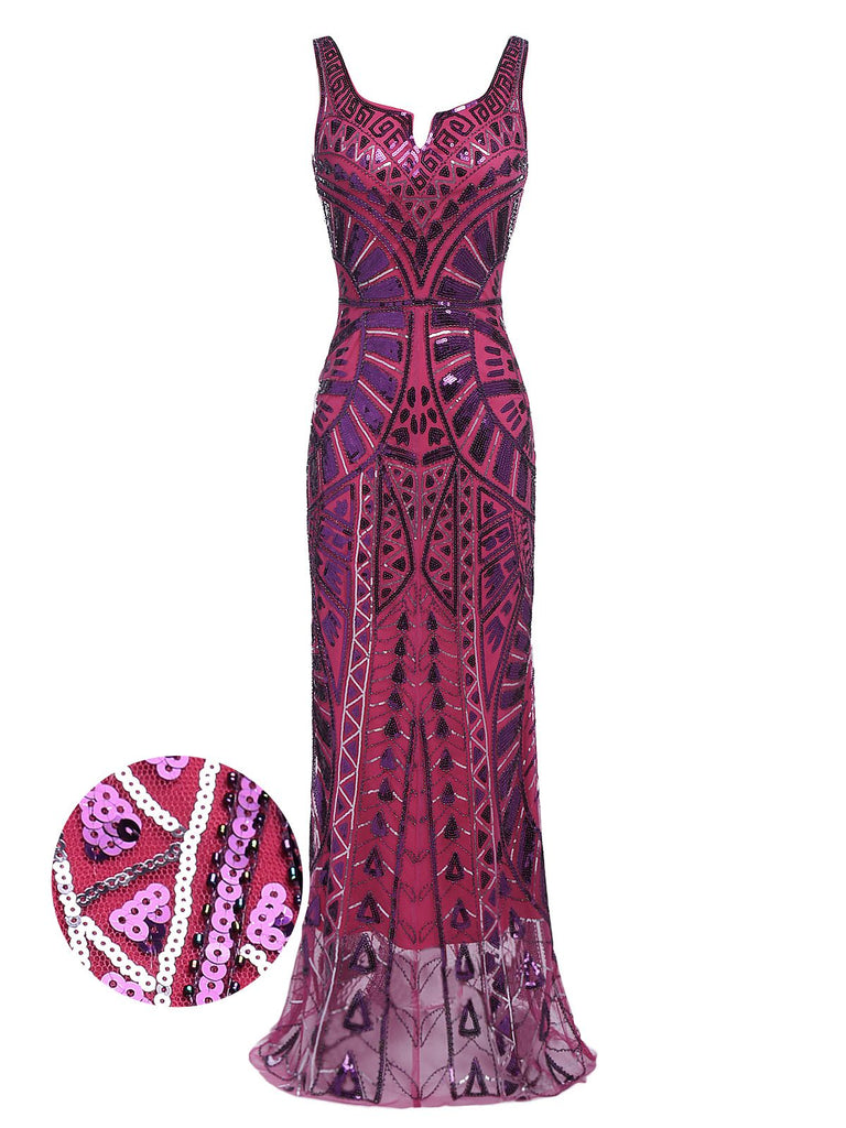 LILA 1920ER SPAGHETTI BLUMEN PARTY ABENDKLEID