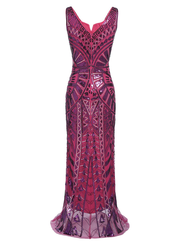 LILA 1920ER SPAGHETTI BLUMEN PARTY ABENDKLEID