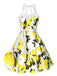 1950ER NECKHOLDER BOW ZITRONE SWING KLEID