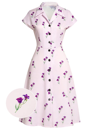 Lila 1940er Petunia LapelKleid