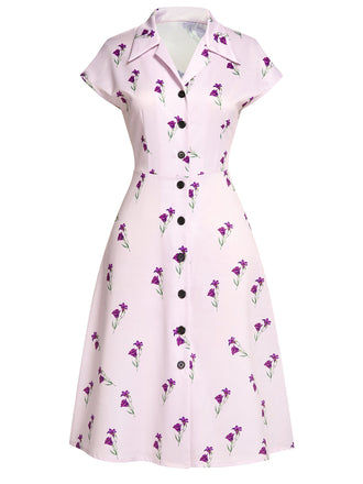 Lila 1940er Petunia LapelKleid