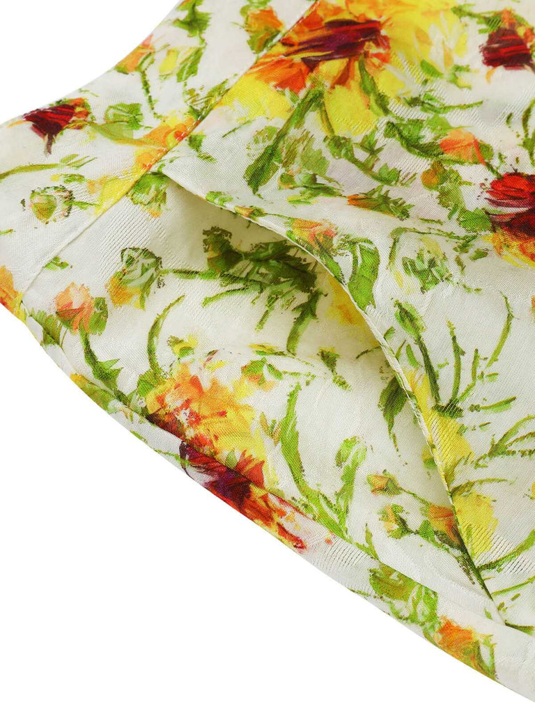 [Vorverkauf] Gelbe 1950er Sonnenblumen Jacquard Hose