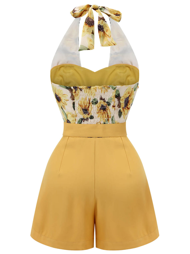 [Vorverkauf] Gelber 1950er Sonnenblumen-Strampler