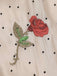 Khaki 1950er Bestickte Rose V-Ausschnitt Strampler