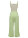 Grüner 1930er Punkte-Träger Jumpsuit