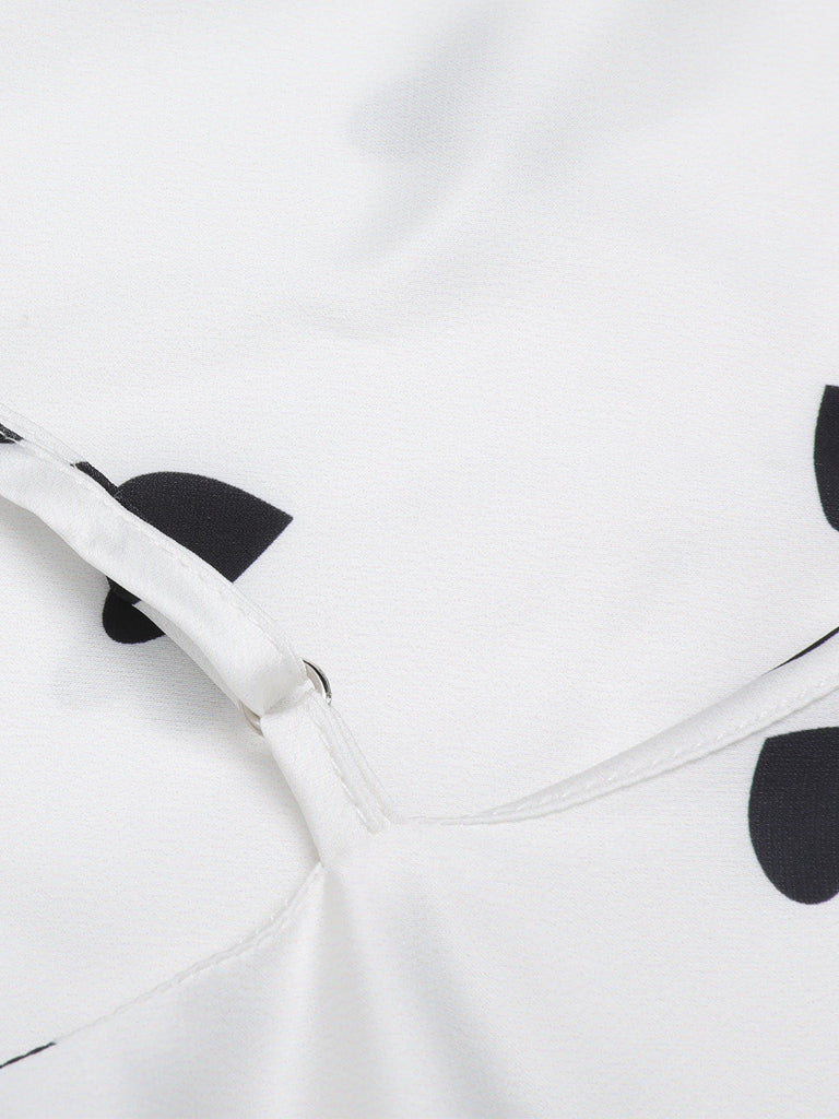 1950er weiße Herz-Muster Träger-Nachthemden