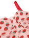 [Vorverkauf] Rosa 1960er Erdbeer Bleistiftkleid mit Kordelzug