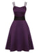 [Vorverkauf] Tiefviolettes 1950er Halloween-Kleid mit festen Trägern