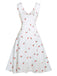 [Vorverkauf] Weißes Satin Kirsch Pünktchen Kleid