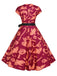 Rotes 1950er Halloween Geisterkleid mit Schleife