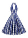 1950er Swingkleid mit Karomuster und Gürtel