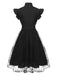 [Vorverkauf] Schwarzes 1950er Pailletten Spinnennetz Kleid