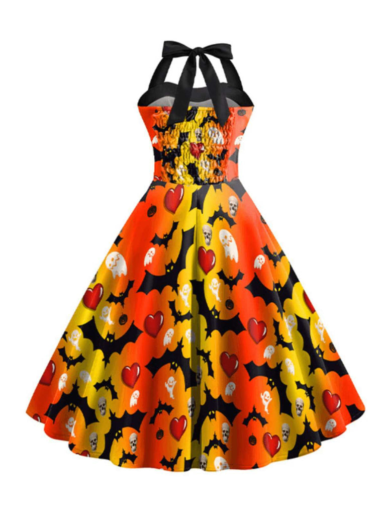 1950er Halloween Fledermaus Swing Trägerkleid