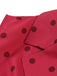 Rose Rot 1950er Ärmelloses Kleid mit gepunktetem Revers