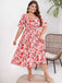 [Plus Size] 1950er Quadratischer Kragen Ditsy Floral Kleid
