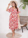 [Plus Size] 1950er Quadratischer Kragen Ditsy Floral Kleid