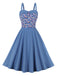 1950er Floral Patchwork Träger Swing Kleid