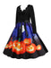 1950er Halloween Kürbis Nacht V-Ausschnitt Kleid