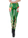 Green 1960s Christmas Print Leggings