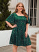 [Übergröße] 1950er Hot Stamping Stars Kleid Guadratischem Ausschnitt