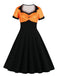 [Übergröße] 1950er Quadratischem Ausschnitt Polka Dot Kleid