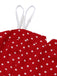 [Vorverkauf] Rot 1950er Polka Dot Spaghetti Träger Jumpsuit