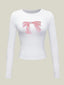 Weiß 1960er Bedruckt Schmales T-Shirt