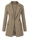 Khaki 1950er Revers Anzug Langarm Mantel