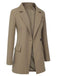 Khaki 1950er Revers Anzug Langarm Mantel