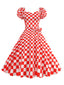 1950er Puffärmel Schnürung Swing Kleid