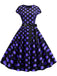 1950er Polka Dot Kapuzenärmeln Kleid