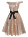 Sekt 1950er Paillettenbesetzt Schulterfreie Kleid