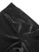 [Übergröße] Schwarz 1940s Solide Quadratischem Ausschnitt Samtkleid