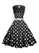 1950er Polka Dot Spitze Patchwork Kleid