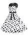 Weiß 1950er Polka Dot Spitze Patchwork Kleid